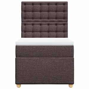Box spring postel s matrací tmavě hnědá 90x190 cm textil - obrázek 4