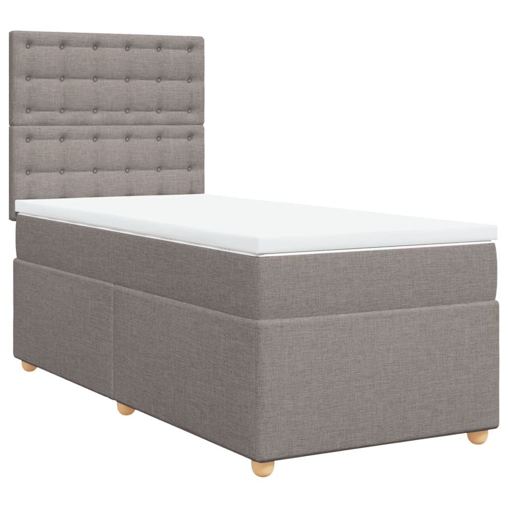 vidaXL Boxspring met matras stof taupe 90x190 cm, foto 3