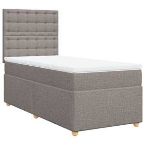 Box spring postel s matrací taupe 90x190 cm textil - obrázek 2