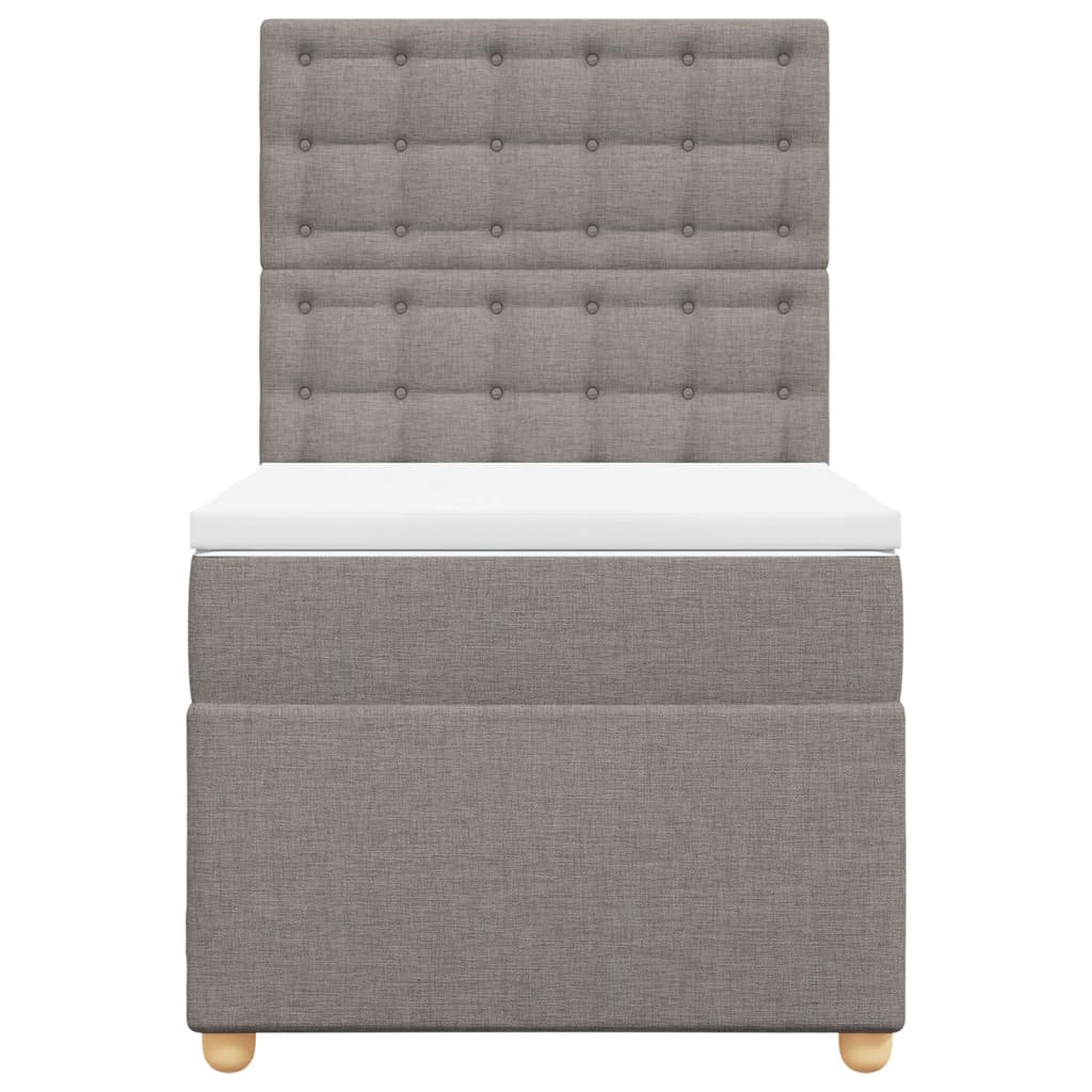 vidaXL Boxspring met matras stof taupe 90x190 cm, foto 4