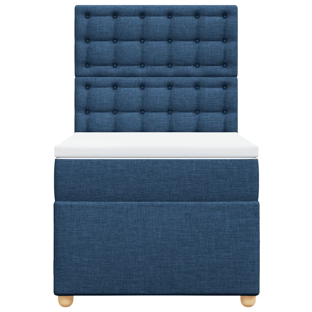 vidaXL Boxspring met matras stof blauw 90x190 cm, foto 4