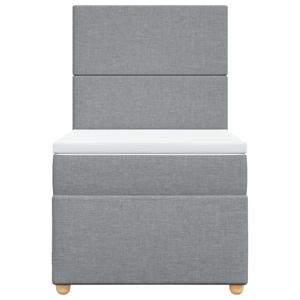 vidaXL Boxspring met matras stof lichtgrijs 90x200 cm grijs, foto 4