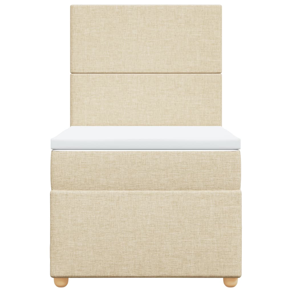 vidaXL Boxspring met matras stof crèmekleurig 90x200 cm, foto 4