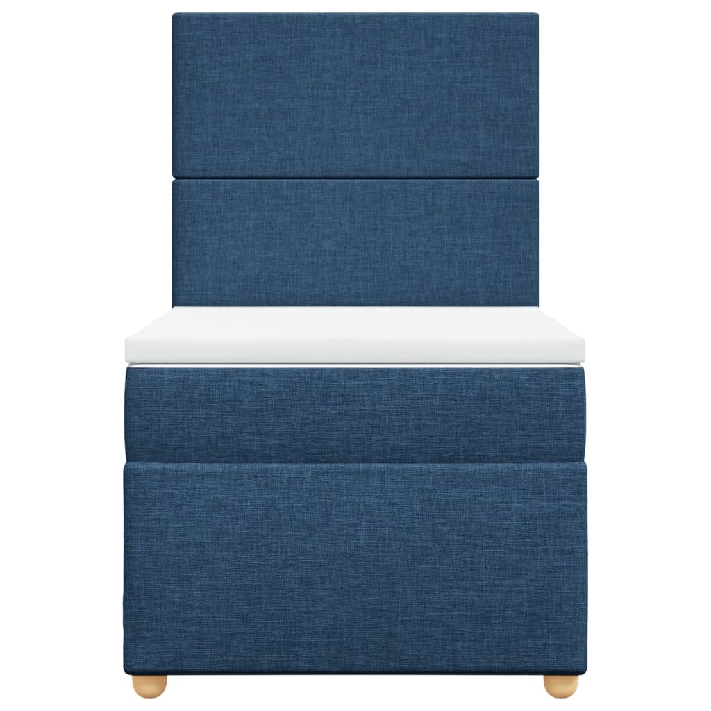 vidaXL Boxspring met matras stof blauw 90x200 cm, foto 4