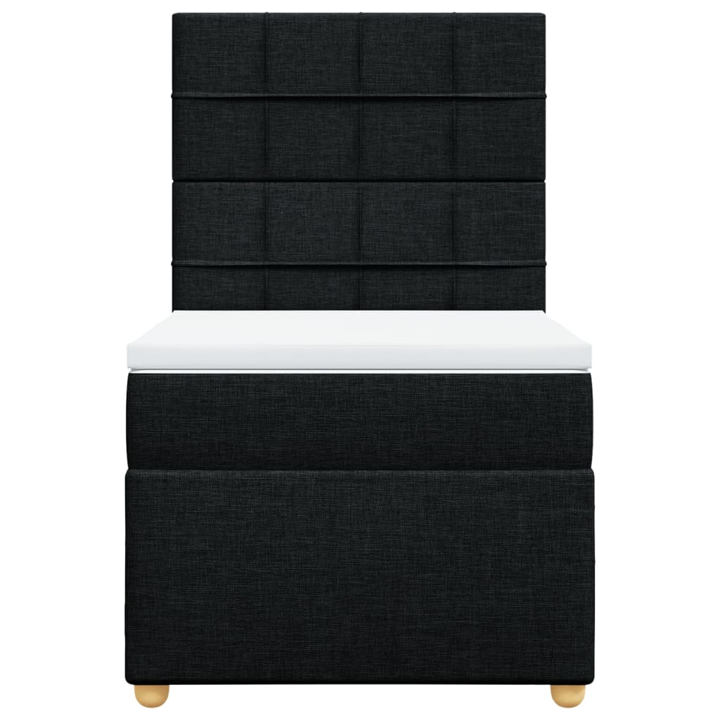 vidaXL Boxspring met matras stof zwart 90x200 cm, foto 4