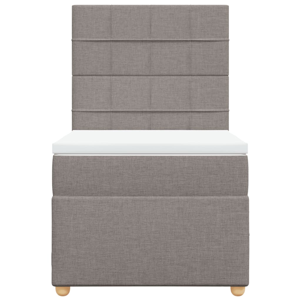 vidaXL Boxspring met matras stof taupe 90x200 cm, foto 4