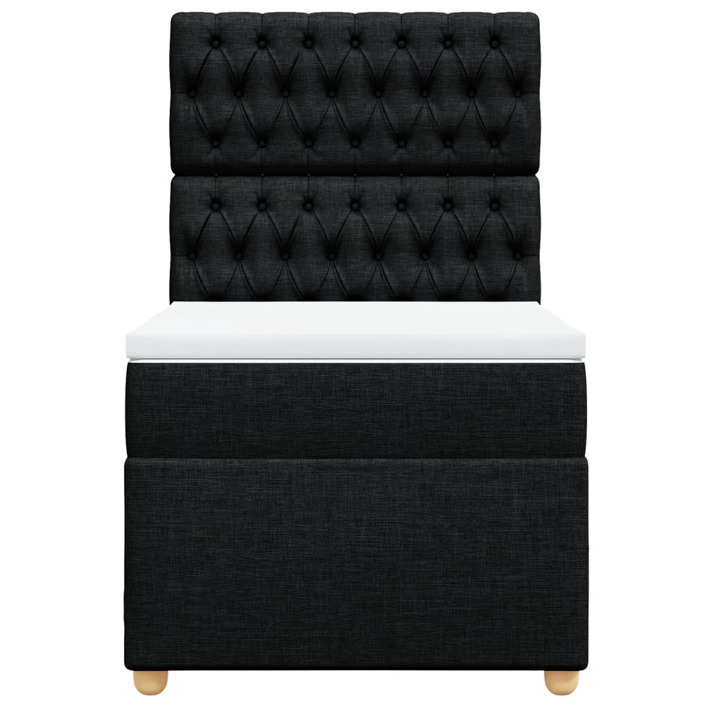 vidaXL Boxspring met matras stof zwart 90x200 cm, foto 4