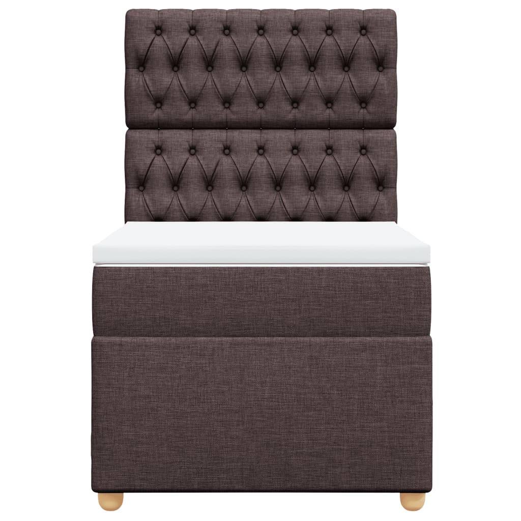 vidaXL Boxspring met matras stof donkerbruin 90x200 cm bruin, foto 4