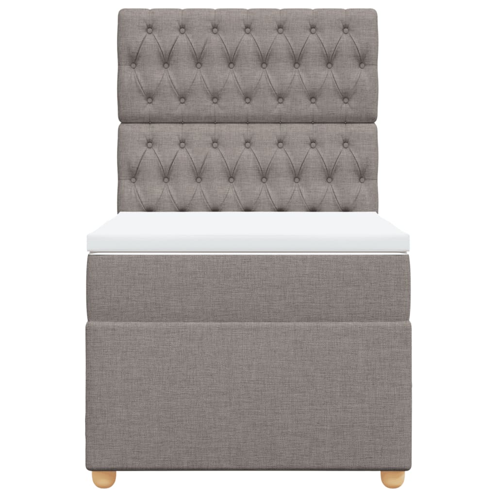 vidaXL Boxspring met matras stof taupe 90x200 cm, foto 4