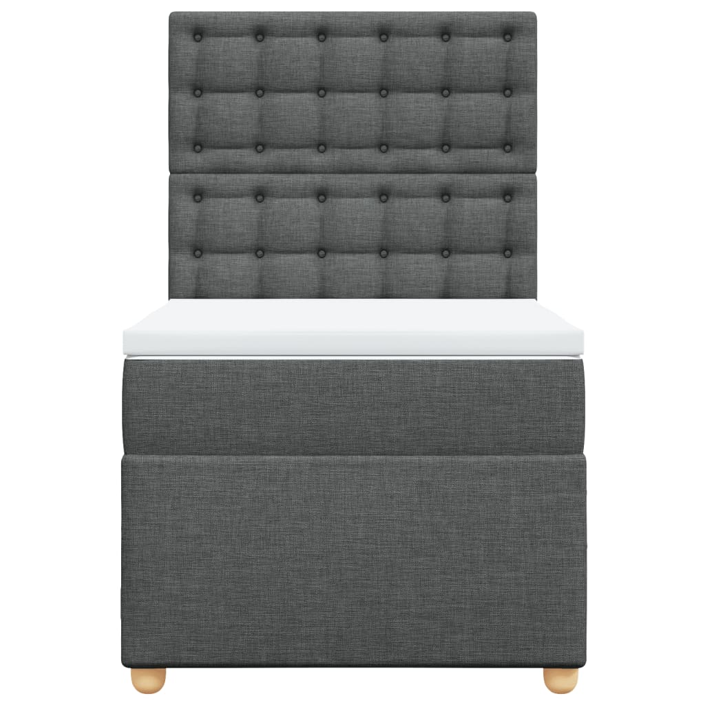 vidaXL Boxspring met matras stof donkergrijs 90x200 cm grijs, foto 4