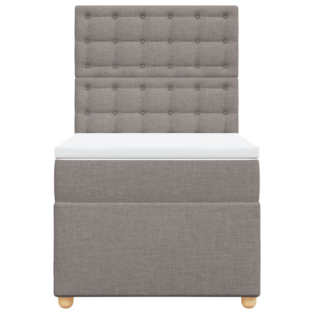 vidaXL Boxspring met matras stof taupe 90x200 cm, foto 4