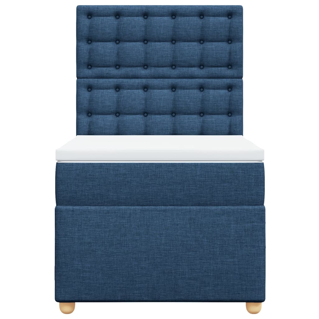 vidaXL Boxspring met matras stof blauw 90x200 cm, foto 4