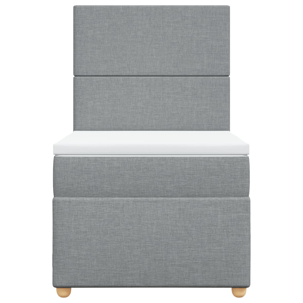 vidaXL Boxspring met matras stof lichtgrijs 100x200 cm grijs, foto 4