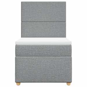 Box spring postel s matrací světle šedý 100 x 200 cm textil - obrázek 4