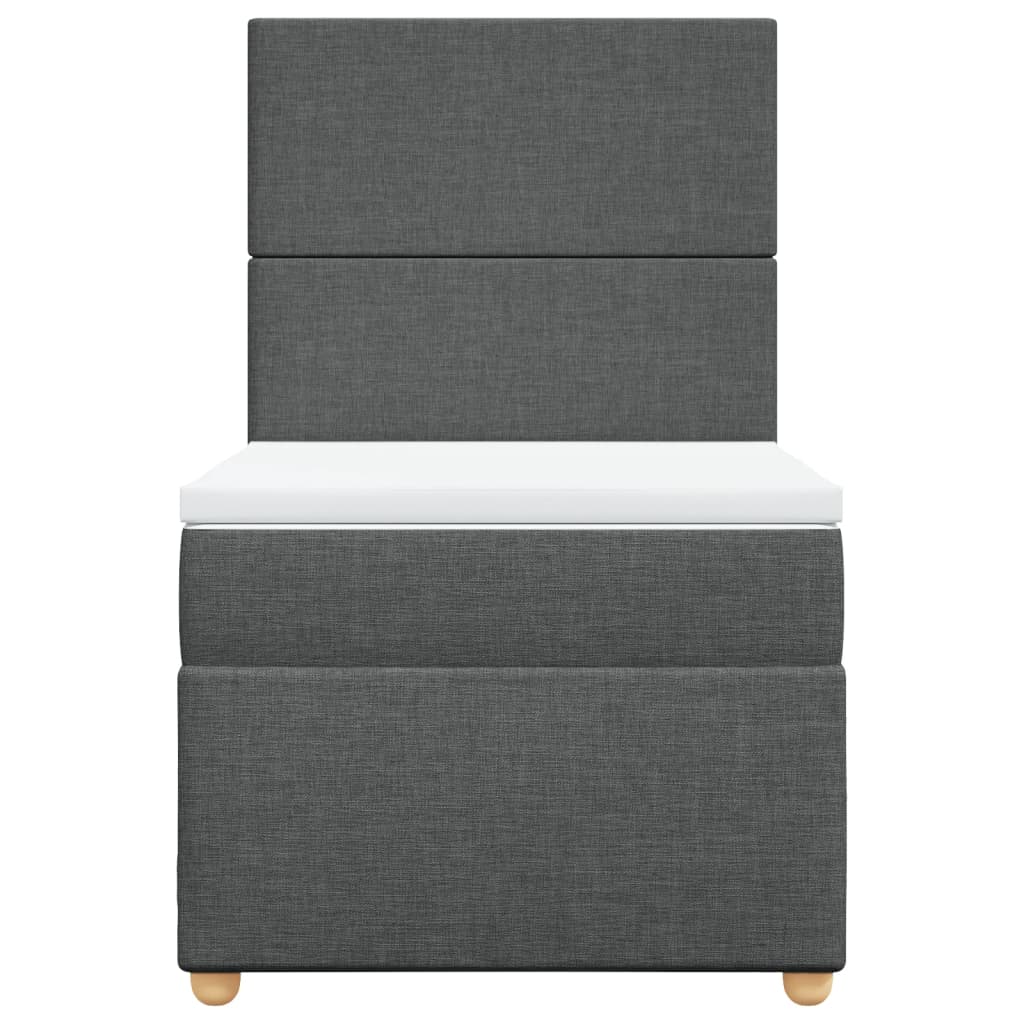 vidaXL Boxspring met matras stof donkergrijs 100x200 cm grijs, foto 4