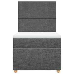Box spring postel s matrací tmavě šedá 100 x 200 cm textil - obrázek 4