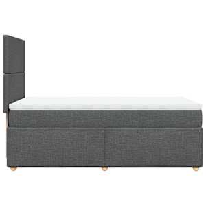 Box spring postel s matrací tmavě šedá 100 x 200 cm textil - obrázek 5