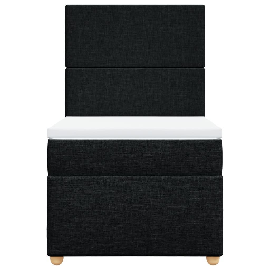 vidaXL Boxspring met matras stof zwart 100x200 cm, foto 4