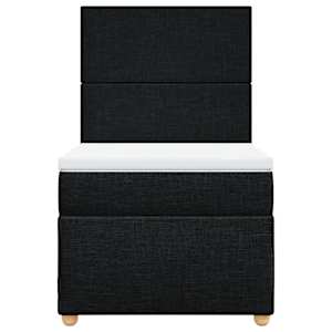 Box spring postel s matrací černá 100 x 200 cm textil - obrázek 4