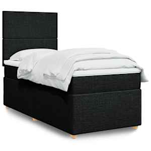 Box spring postel s matrací černá 100 x 200 cm textil - obrázek 1