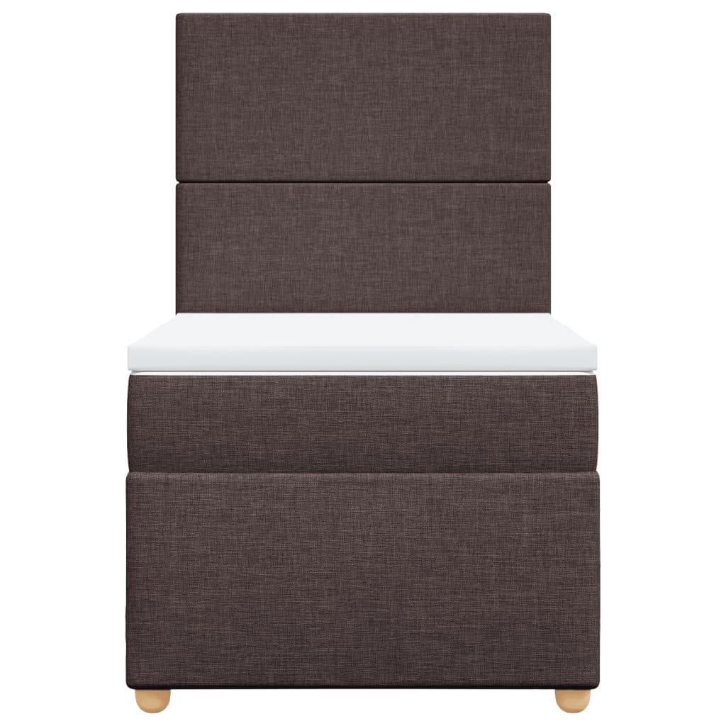vidaXL Boxspring met matras stof donkerbruin 100x200 cm bruin, foto 4