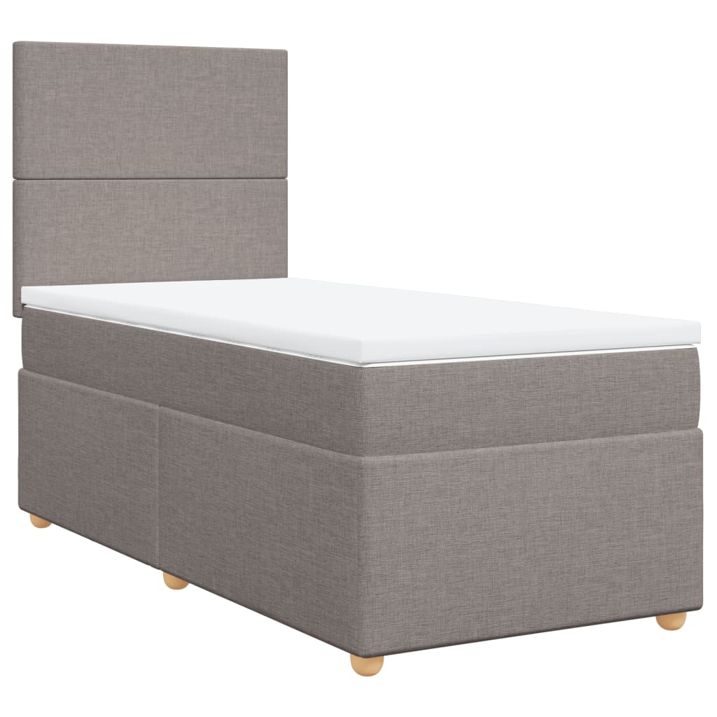 vidaXL Boxspring met matras stof taupe 100x200 cm, foto 3