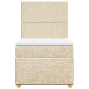 Box spring postel s matrací krémová 100 x 200 cm textil - obrázek 4