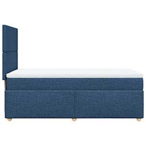Box spring postel s matrací modrá 100 x 200 cm textil - obrázek 5