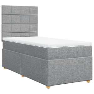 Box spring postel s matrací světle šedý 100 x 200 cm textil - obrázek 2