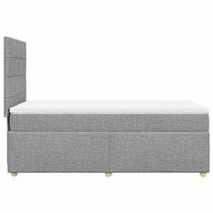 Box spring postel s matrací světle šedý 100 x 200 cm textil - obrázek 5