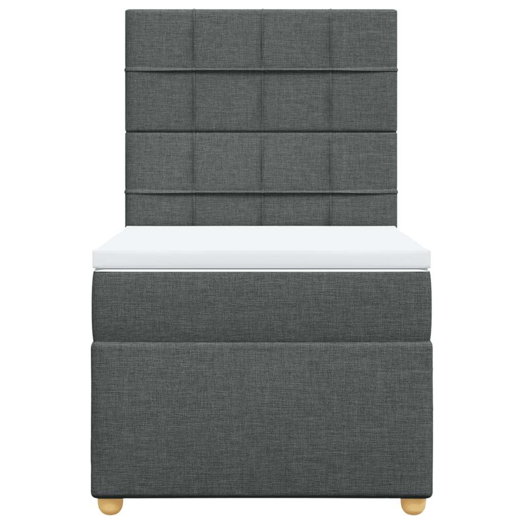 vidaXL Boxspring met matras stof donkergrijs 100x200 cm grijs, foto 4