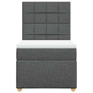 Box spring postel s matrací tmavě šedá 100 x 200 cm textil - obrázek 4