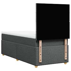 Box spring postel s matrací tmavě šedá 100 x 200 cm textil - obrázek 6