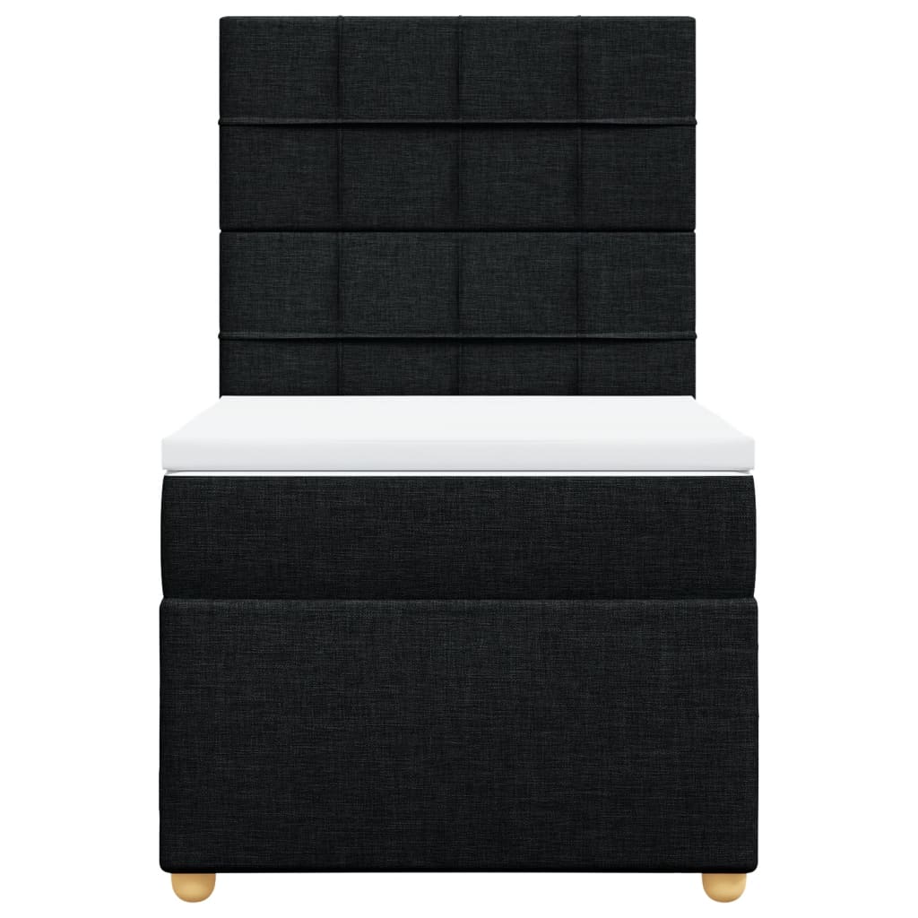 vidaXL Boxspring met matras stof zwart 100x200 cm, foto 4