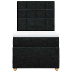 Box spring postel s matrací černá 100 x 200 cm textil - obrázek 4