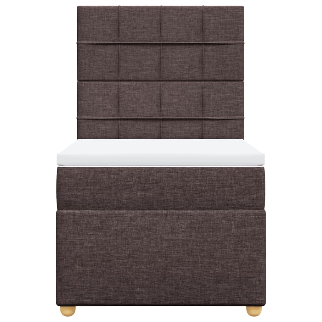 vidaXL Boxspring met matras stof donkerbruin 100x200 cm bruin, foto 4
