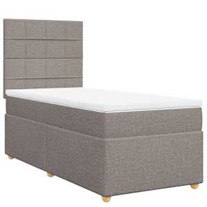 Box spring postel s matrací taupe 100 x 200 cm textil - obrázek 2