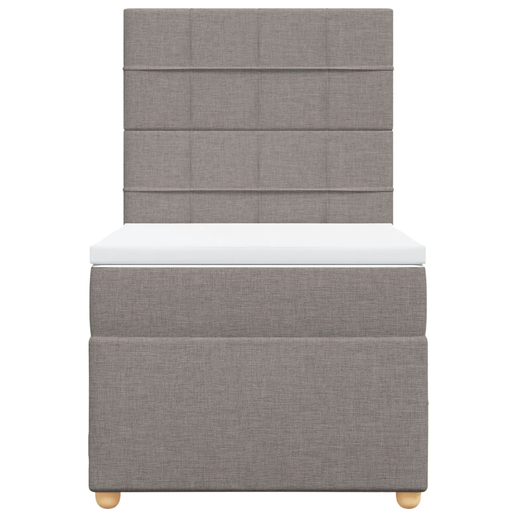 vidaXL Boxspring met matras stof taupe 100x200 cm, foto 4