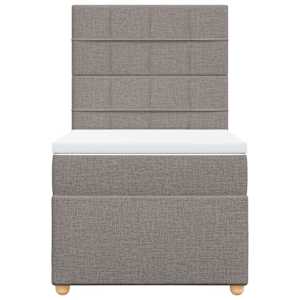 Box spring postel s matrací taupe 100 x 200 cm textil - obrázek 4