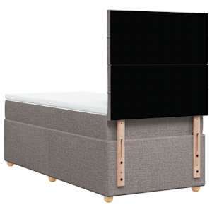Box spring postel s matrací taupe 100 x 200 cm textil - obrázek 6