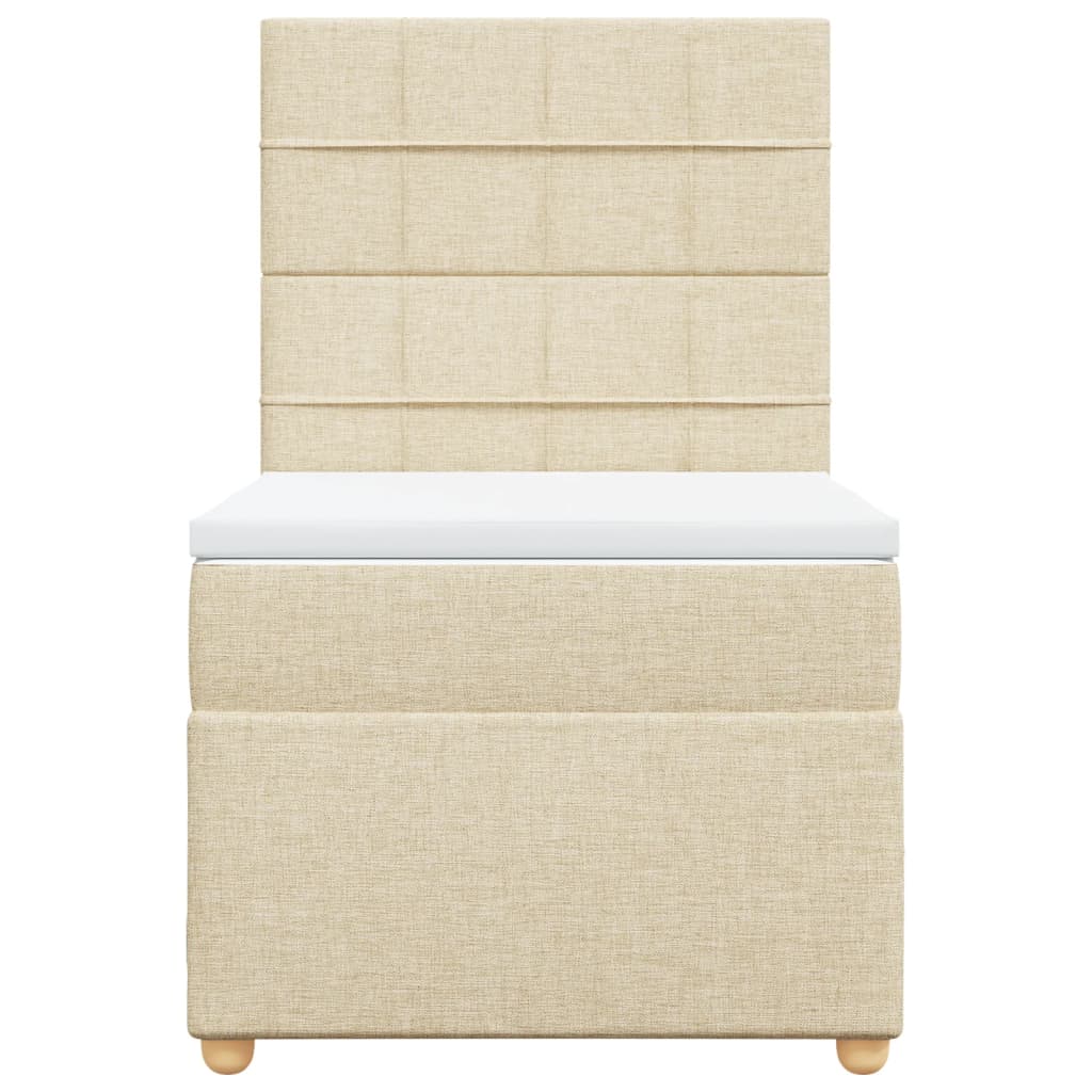 vidaXL Boxspring met matras stof crèmekleurig 100x200 cm, foto 4