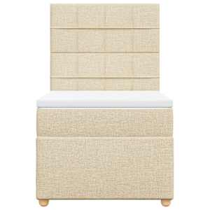 Box spring postel s matrací krémová 100 x 200 cm textil - obrázek 4