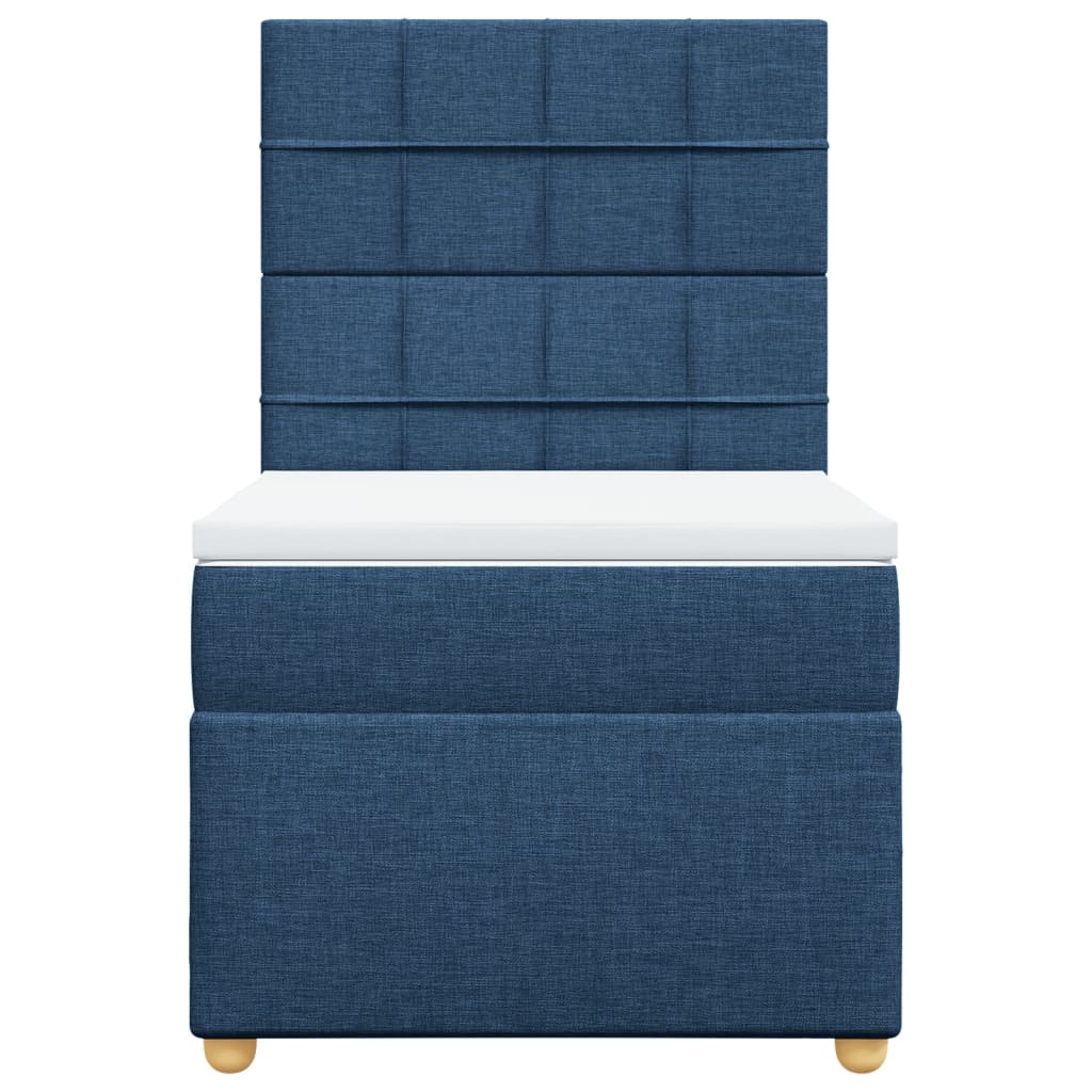 vidaXL Boxspring met matras stof blauw 100x200 cm, foto 4