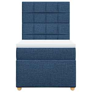 Box spring postel s matrací modrá 100 x 200 cm textil - obrázek 4