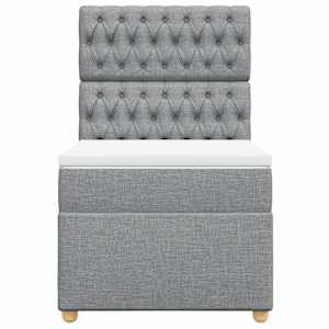 Box spring postel s matrací světle šedý 100 x 200 cm textil - obrázek 4