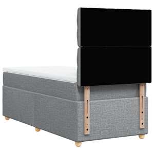 Box spring postel s matrací světle šedý 100 x 200 cm textil - obrázek 6