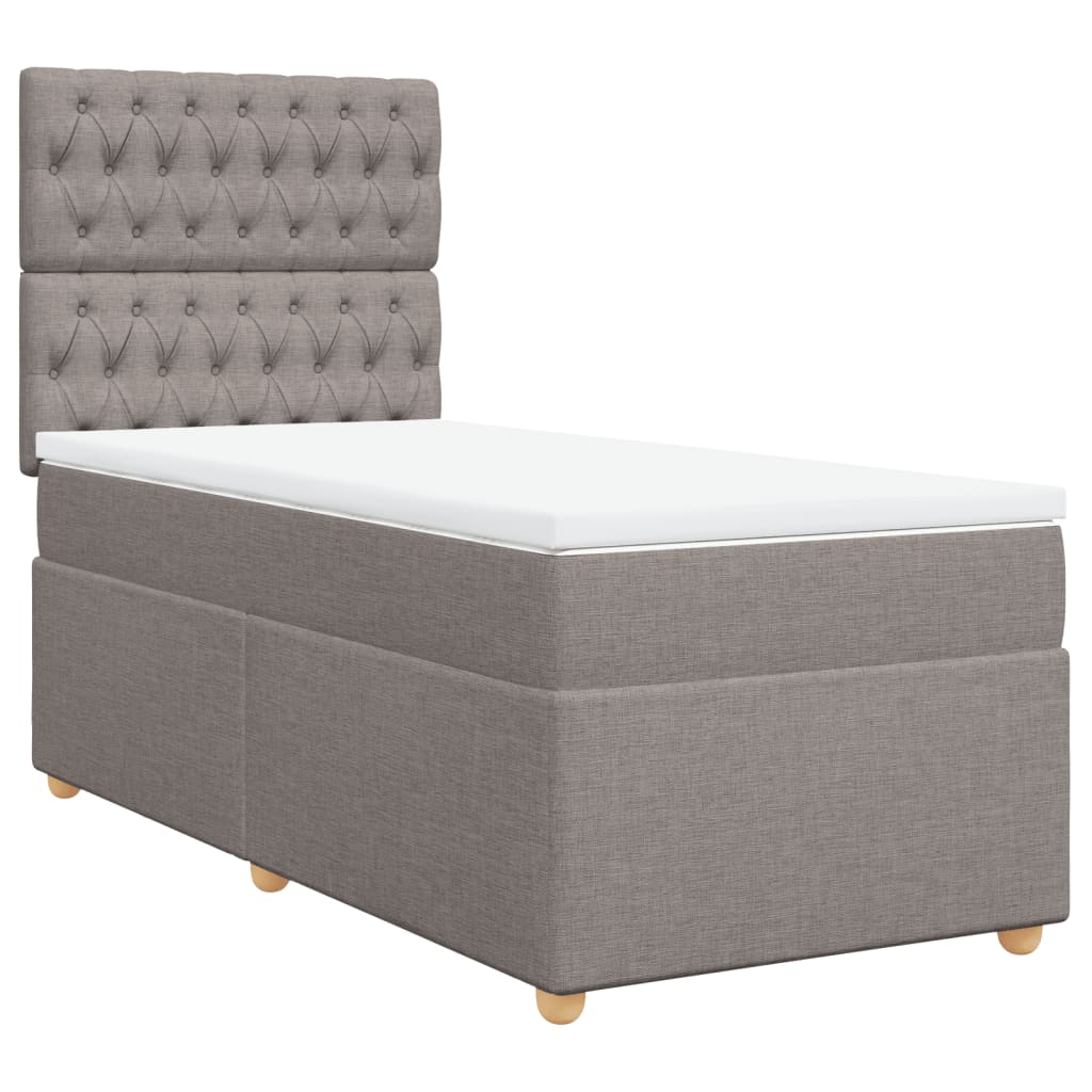 vidaXL Boxspring met matras stof taupe 100x200 cm, foto 3