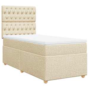 Box spring postel s matrací krémová 100 x 200 cm textil - obrázek 2