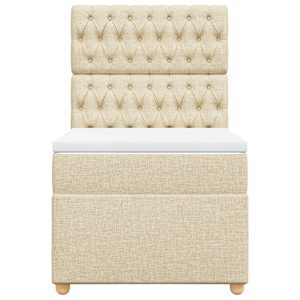 Box spring postel s matrací krémová 100 x 200 cm textil - obrázek 4