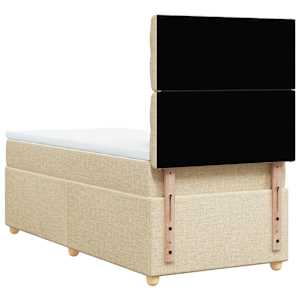 Box spring postel s matrací krémová 100 x 200 cm textil - obrázek 6